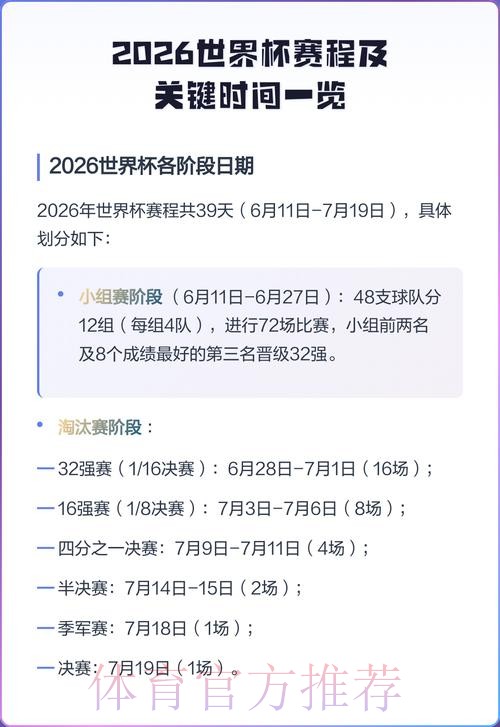 2026世界杯比赛时间一览完整安排怎么查 2026世界杯比赛时间一览完整安排怎么查